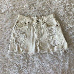 Levi’s Super High Waisted Distressed Shorts
